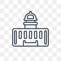 Capitol vector icon on transparent background, linear C