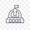 Capitol vector icon on transparent background, linear C