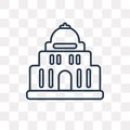 Capitol vector icon on transparent background, linear C