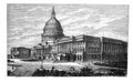 Capitol of Washington DC America / Antique engraved illustration from Brockhaus Konversations-Lexikon 1908