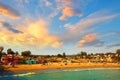 Capitola beach magical sunset Royalty Free Stock Photo