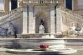 Capitoline Hill on Piazza del Campidoglio, Senatorial Palace Palazzo Senatorio and Fountain of the Goddess Roma, Rome, Italy Royalty Free Stock Photo