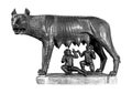 Capitoline wolf with Romulus and Remus sculpture isolated Royalty Free Stock Photo