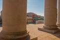 Capitolio Nacional, El Capitolio. Top view from behind the column to the street. Havana. Cuba Royalty Free Stock Photo