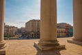 Capitolio Nacional, El Capitolio. Top view from behind the column to the street. Havana. Cuba Royalty Free Stock Photo