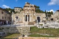 The Capitolium of Brixia at the monumental area of the Roman forum, Brescia, Lombardy, Italy Royalty Free Stock Photo