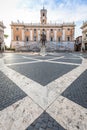 Capitolium Square Piazza del Campidoglio in Rome, Italy. Made by Michelangelo, it is home of Rome Roma City Hall