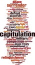 Capitulation word cloud Royalty Free Stock Photo