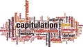 Capitulation word cloud Royalty Free Stock Photo