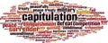 Capitulation word cloud Royalty Free Stock Photo
