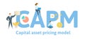 CAPM, Capital Asset Pricing Model. Concept with keywords, letters and icons. Flat vector illustration. Isolated on white Royalty Free Stock Photo