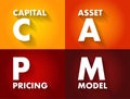 CAPM Capital Asset Pricing Model - relationship between systematic risk and expected return for assets, acronym text concept Royalty Free Stock Photo