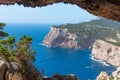 Capo Caccia cliff seen from Vasi Rotti cave Royalty Free Stock Photo