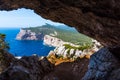 Capo Caccia coastline seen from Vasi Rotti cave Royalty Free Stock Photo