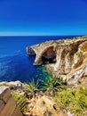 Capo caccia at the west coast of sardegna. Beautiful view to landscape of rocky cliffs and ocean shore. Mediterranean sea shore Royalty Free Stock Photo