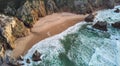 Capo da Roca is the westernmost point in Europe. Aerial view of Aroeira beach, Portugal