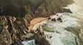 Capo da Roca is the westernmost point in Europe. Aerial view of Aroeira beach, Portugal