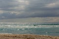 Capo di Feno stormy beach near Ajaccio, France Royalty Free Stock Photo