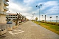 Capo di Orlando, Italy - 06.02.2019: Beach of Capo di Orlando with its beaches on the north coast of Sicily, Italy