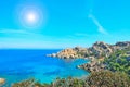 Capo Testa shoreline on a sunny day Royalty Free Stock Photo