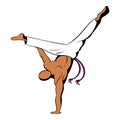 Capoeira dancer icon cartoon