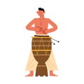 capoeira drum illustration