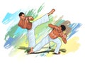 Capoeira fight, Brazilian culture Royalty Free Stock Photo