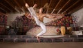Capoeira Flying Kick Royalty Free Stock Photo