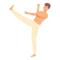 Capoeira kick icon cartoon vector. Sport training