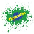 Capoeira lettering and sillouettes of capoeirists, no background. For designing capoeira promo, logo, banner, poster, website, inv