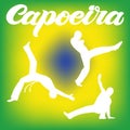 Capoeira lettering and sillouettes of capoeirists, no background. For designing capoeira promo, logo, banner, poster, website, inv