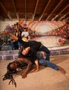 Capoeira Performers Twisting Royalty Free Stock Photo