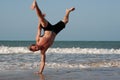 Capoeira Training on the beach Royalty Free Stock Photo