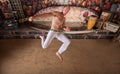 Capoeira Twisting Kick Royalty Free Stock Photo