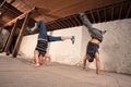 Capoeria Artists Perform Headstands Royalty Free Stock Photo