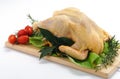 Capon on cutting board Royalty Free Stock Photo