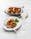 Caponata, italian eggplant vegetable stew Royalty Free Stock Photo