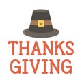 Capotain hat with thanksgiving icon, Thanksgiving related vector