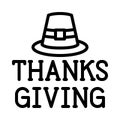 Capotain hat with thanksgiving icon, Thanksgiving related vector
