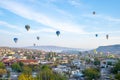 Cappadocia city skyline with hot air balloon are riding in the sky Royalty Free Stock Photo