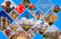Colorful Travel Cappadocia landmark collage. Anatolia. Turkey.