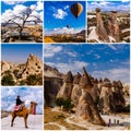Cappadocia famous landmark collage. Turkey.