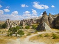 Cappadocia landscape, sandstone rocks in Turkey Royalty Free Stock Photo