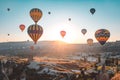 Cappadocia sunrise hot air balloons over Goreme Royalty Free Stock Photo