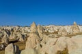 Cappadocia tuff formation landscape at clear sunny day Royalty Free Stock Photo