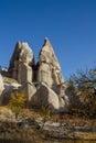 Cappadocia tuff formation landscape at clear sunny day Royalty Free Stock Photo