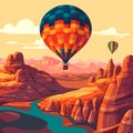 Hot air balloons over Cappadocia rocks landscape. Adventure travel in Turkey concept Royalty Free Stock Photo