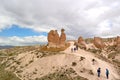 Cappadocia, Turkey - April 29, 2014: Cappadocia. Camel geological formations, obtained because of erosion. Royalty Free Stock Photo