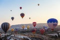 Moment of balloons landing