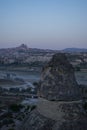 Cappadocia, Turkey, Uchisar, Central Anatolia, adventure, fairy, landscape, natural wonders, valley, nature, aerial view Royalty Free Stock Photo